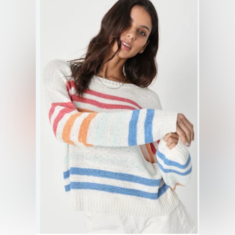 2‎ for $30
Lulu's Vibrant Striped Crew Neck Sweater